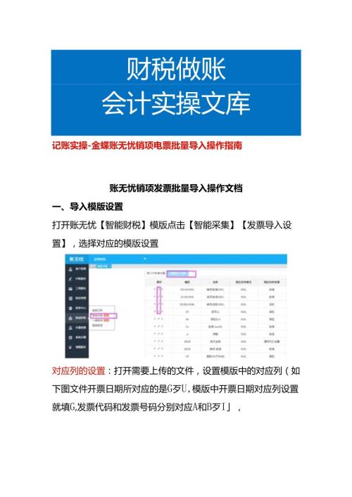 记账实操金蝶账无忧销项电票批量导入操作指南.docx