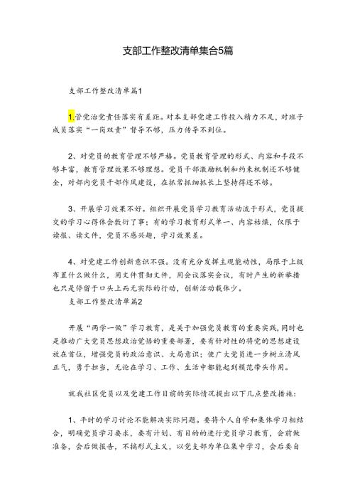 支部工作整改清单集合5篇.docx