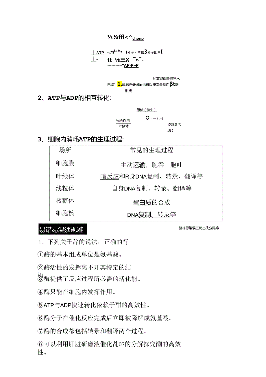 专题复习自查案 专题 细胞代谢的两类重要物质——酶和ATP.docx_第2页