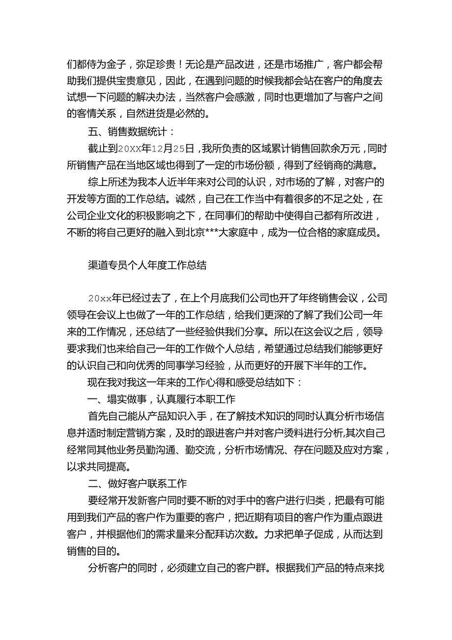 渠道专员个人工作总结.docx_第2页