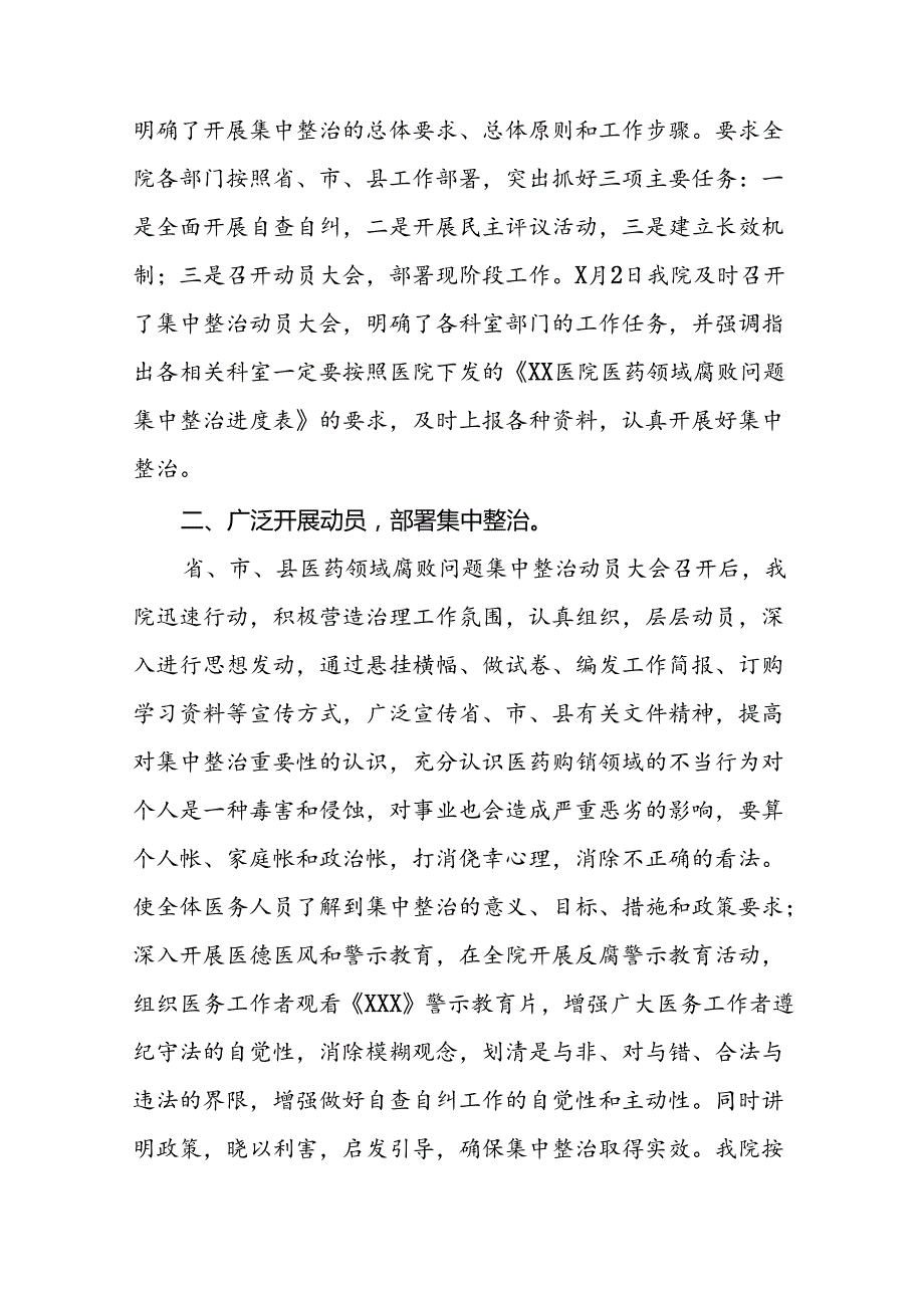 医院2024年纠正医药购销领域和医疗服务中不正之风集中整治自查自纠报告十六篇.docx_第2页