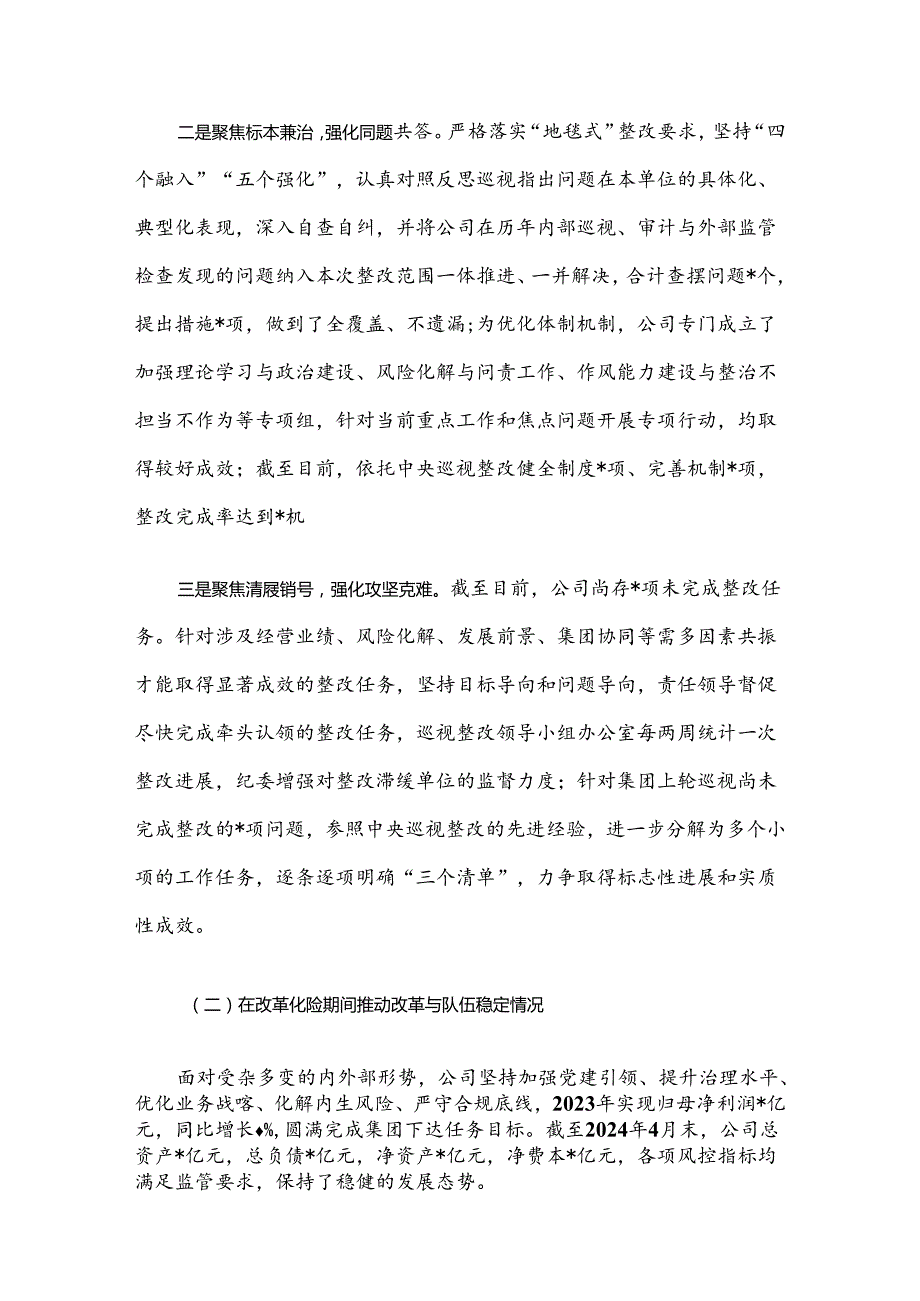 在集团党委巡视“回头看”动员会议上的汇报材料.docx_第2页