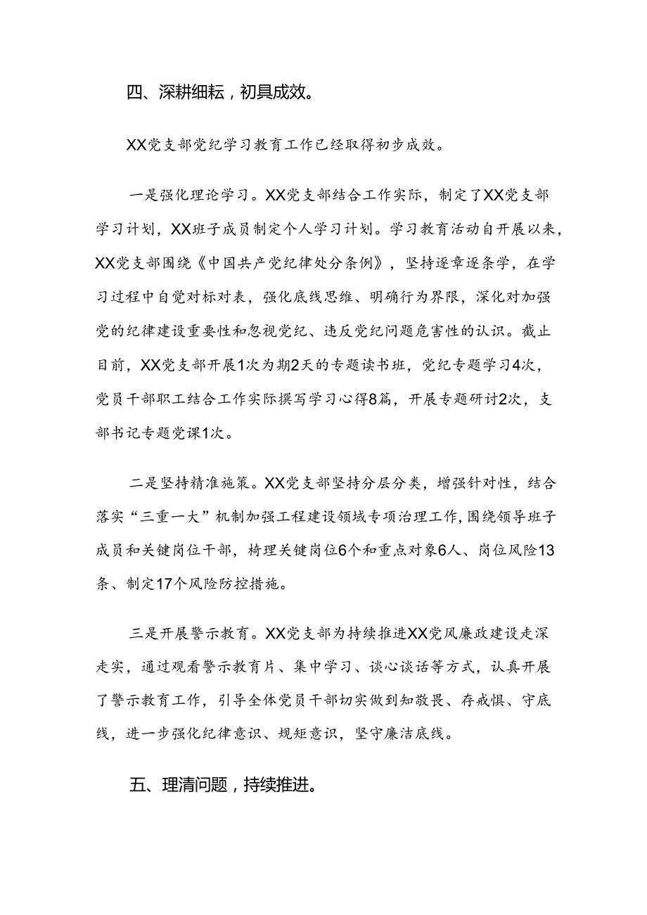 有关2024党纪学习教育工作工作总结、自查报告.docx_第2页