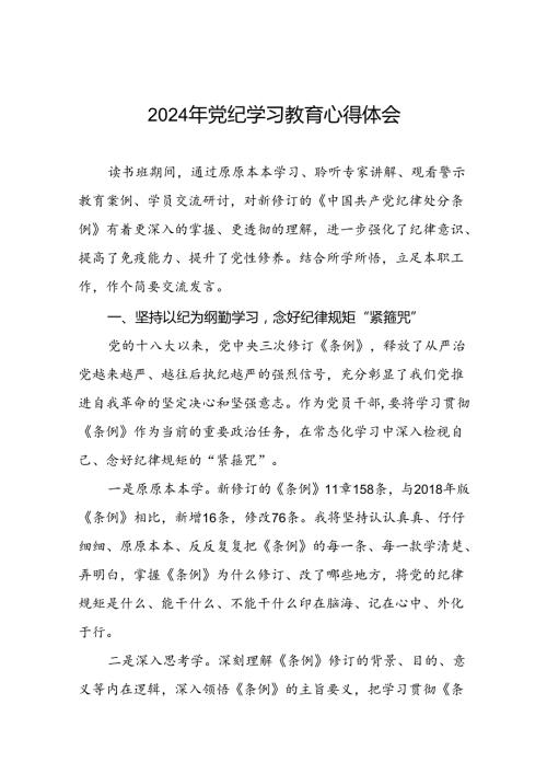 2024年党纪学习教育关于六项纪律读书班交流发言(十五篇).docx