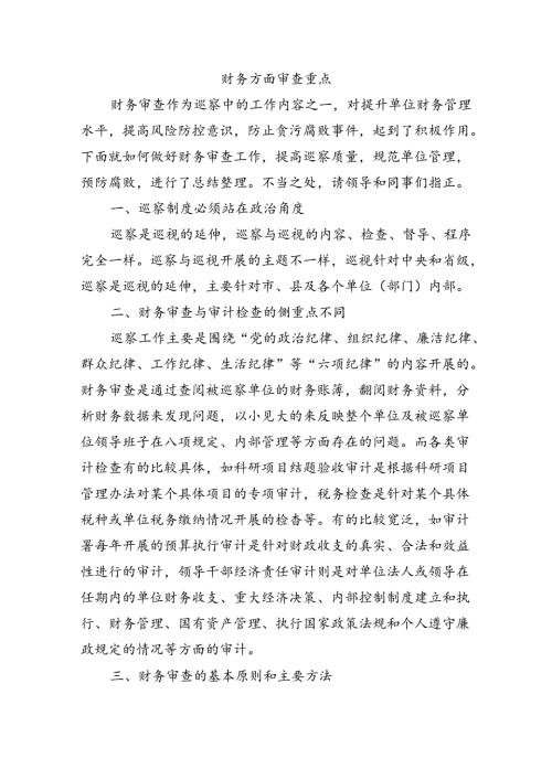 财务方面审查重点.docx
