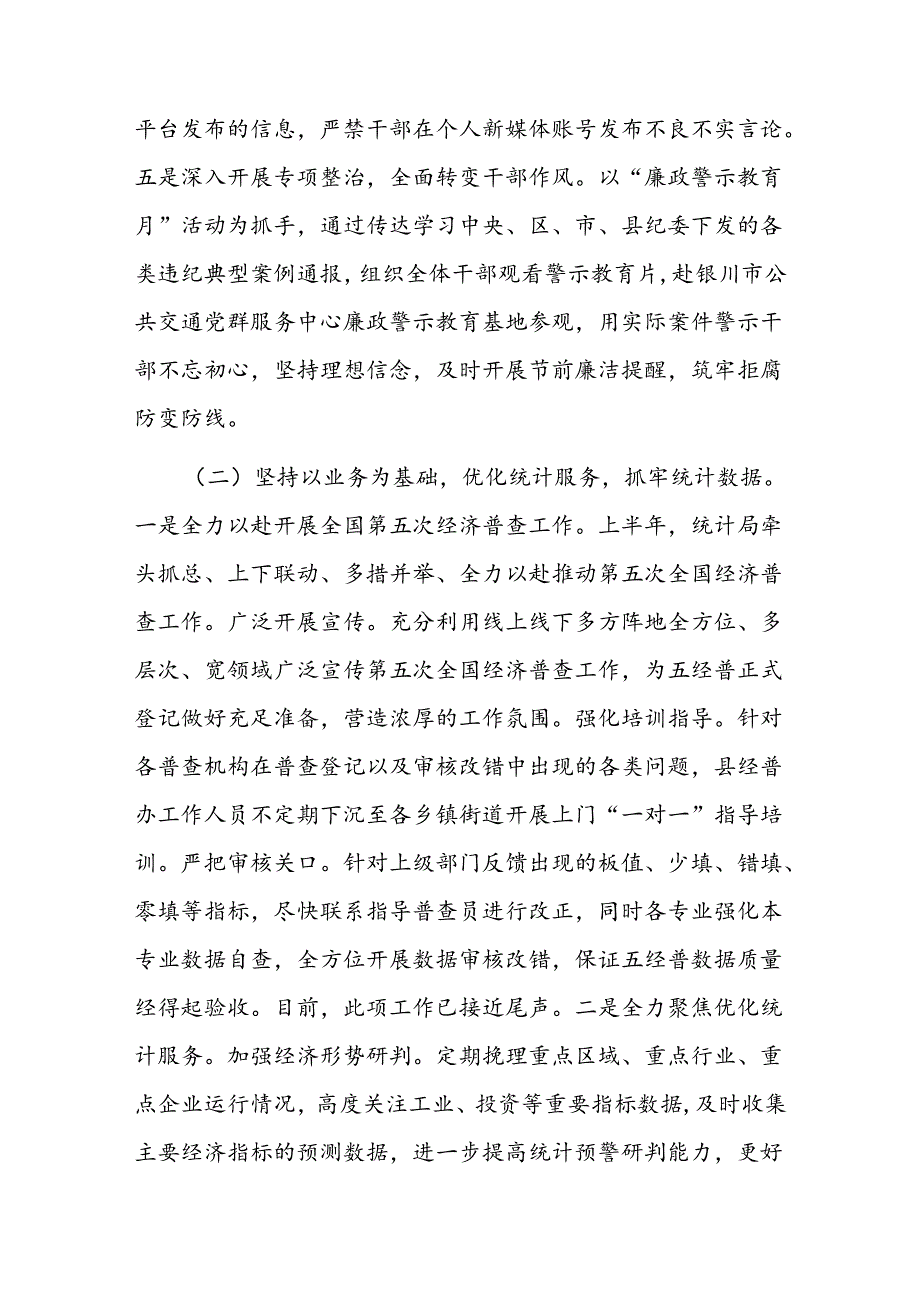县统计局2024年上半年工作总结暨下半年工作计划(1).docx_第3页
