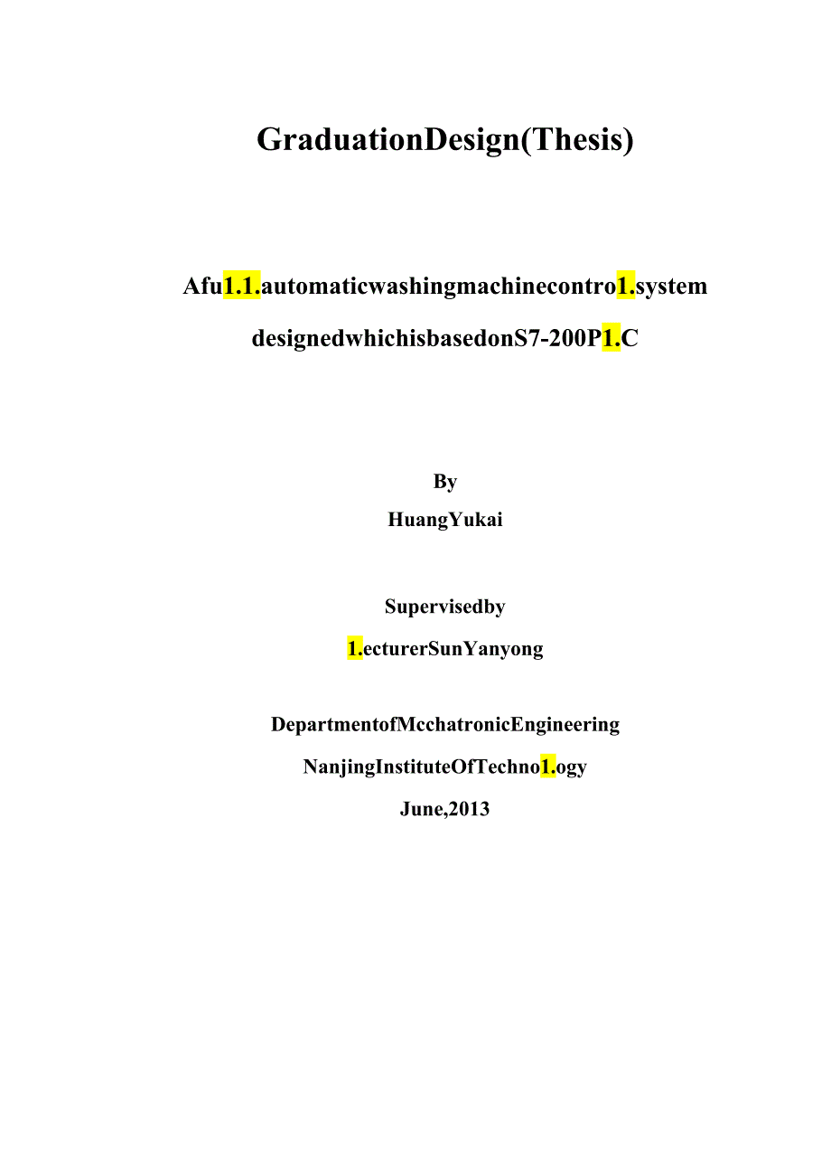基于S7200PLC的全自动洗衣机控制系统设计毕业设计.docx_第2页