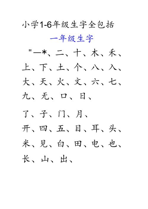 小学汉字全部六个年级识字表.docx