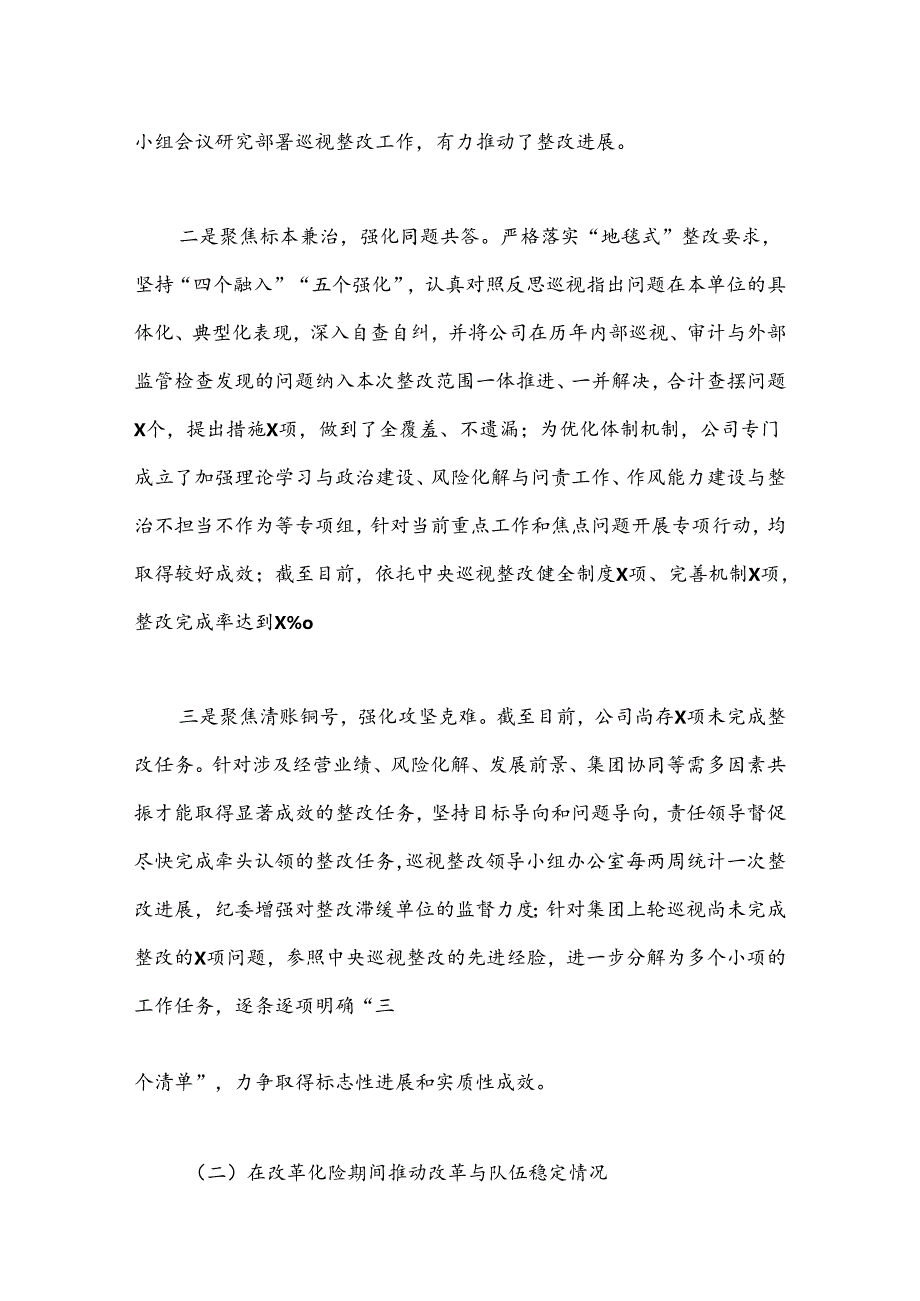 在2024年集团党委巡视“回头看”动员会议上的汇报（公司党委向巡视组汇报）.docx_第2页