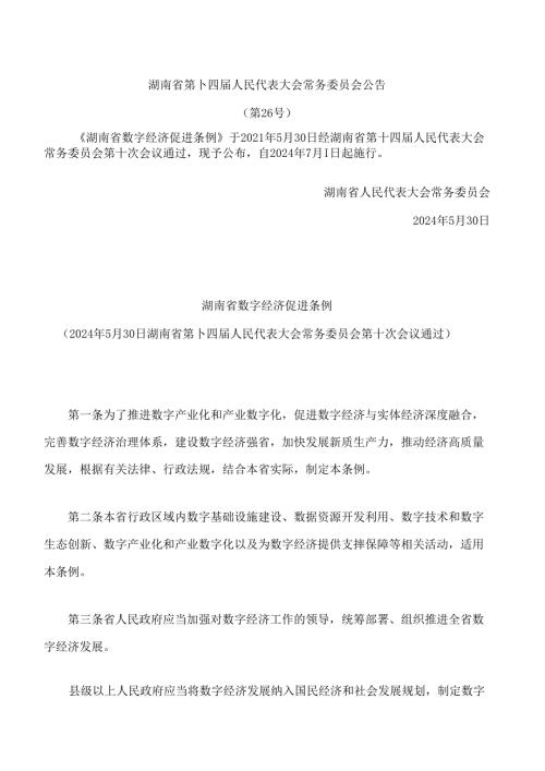 湖南省数字经济促进条例.docx