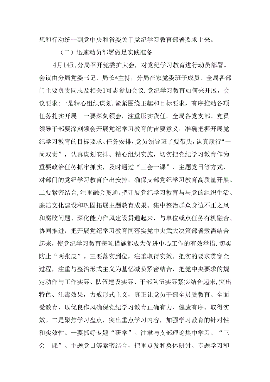 2024开展党纪学习教育情况的报告（共8篇）.docx_第3页