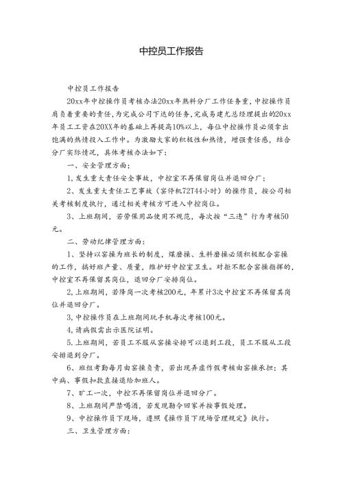 中控员工作报告.docx