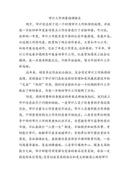 审计工作部署强调要求.docx