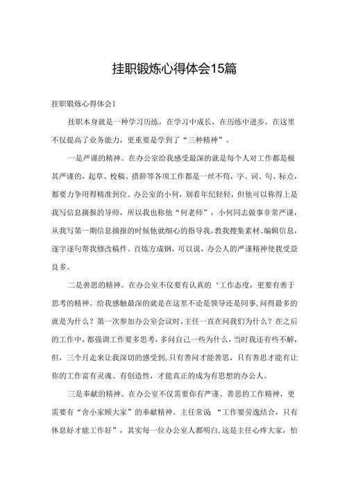 挂职锻炼心得体会15篇.docx