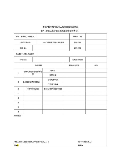智慧住宅分项工程质量验收记录表.docx