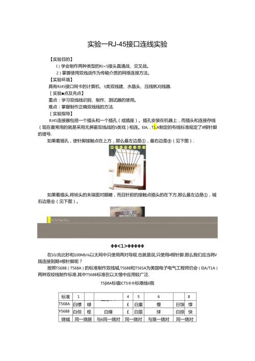 RJ45接口连线实验.docx