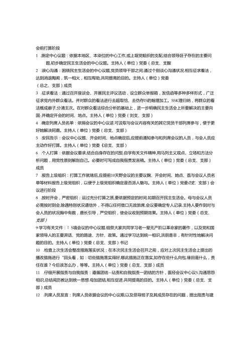 2024年最新基层党支部民主生活会程序.docx