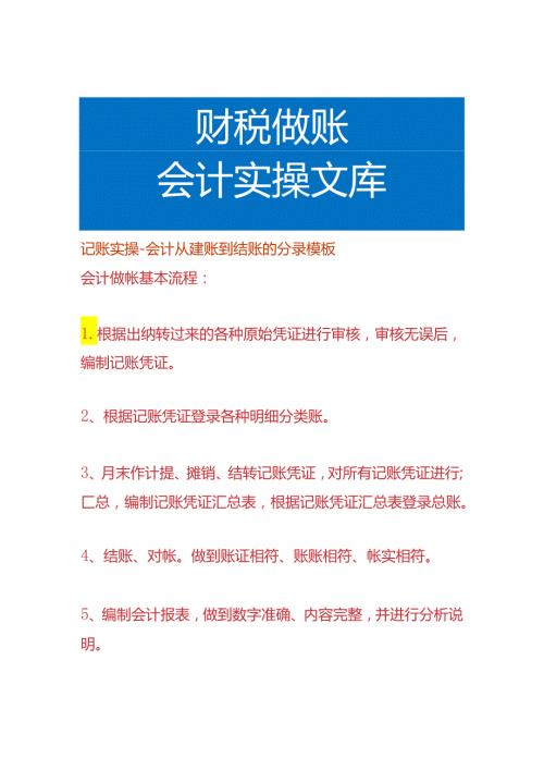 记账实操会计从建账到结账的分录模板.docx