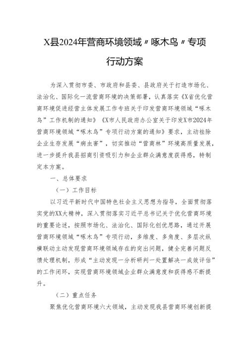 县2024年营商环境领域“啄木鸟”专项行动方案.docx