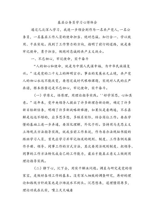 基层公务员学习心得体会.docx