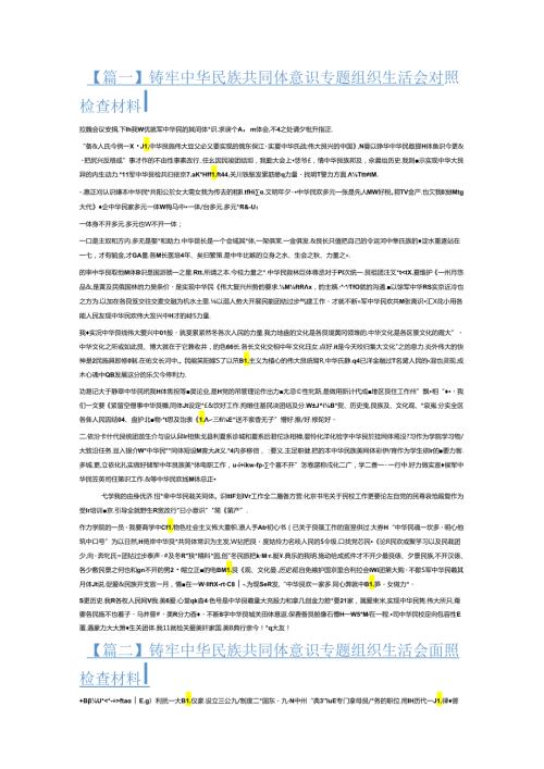 铸牢中华民族共同体意识专题组织生活会对照检查材料6篇.docx