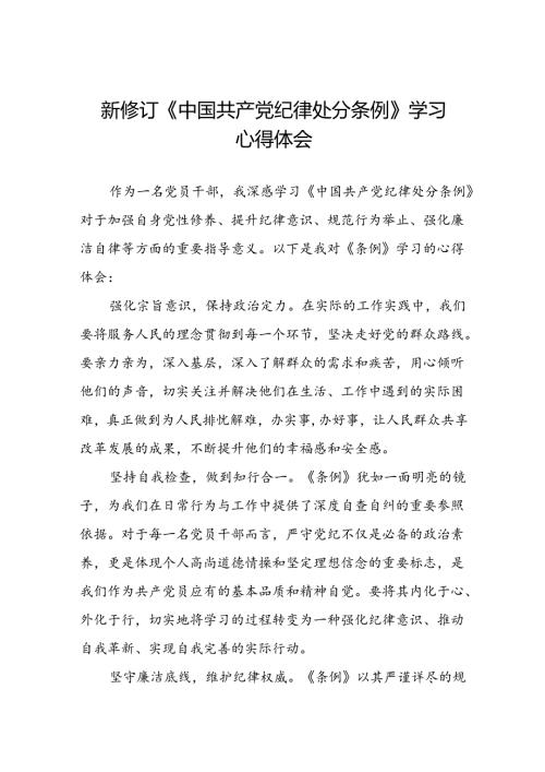 关于学习2024版中国共产党纪律处分条例研讨发言材料22篇.docx