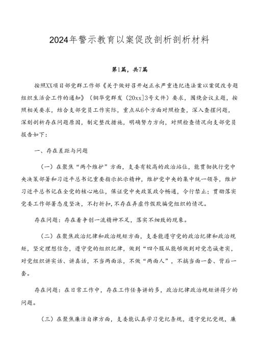 2024年警示教育以案促改剖析剖析材料.docx