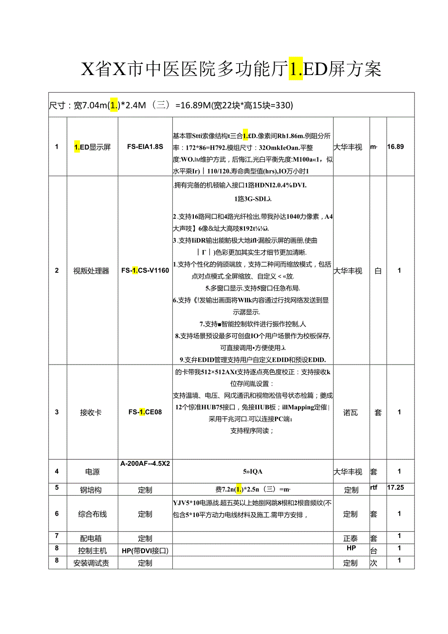 X省X市中医医院多功能厅LED屏的招标公告（2024年）.docx_第3页