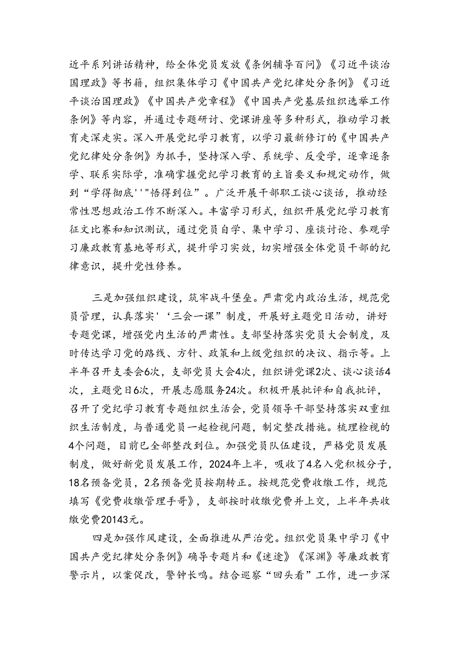 2024上半年党支部工作总结报告.docx_第2页