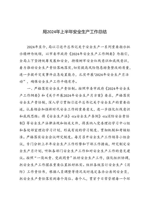 2篇范文 2024年上半年安全生产工作总结.docx