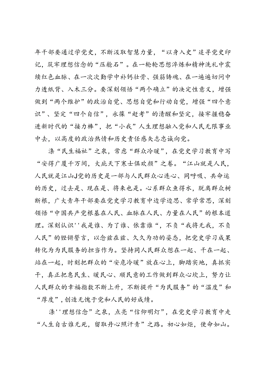 4篇 青年干部在党支部专题学习《党史学习教育工作条例》时的研讨交流材料+市执法支队2024年党的建设工作要点.docx_第2页