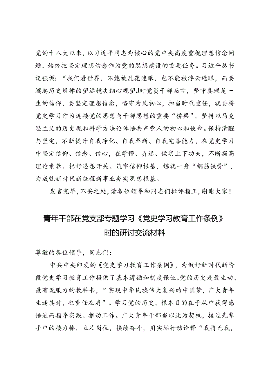 4篇 青年干部在党支部专题学习《党史学习教育工作条例》时的研讨交流材料+市执法支队2024年党的建设工作要点.docx_第3页