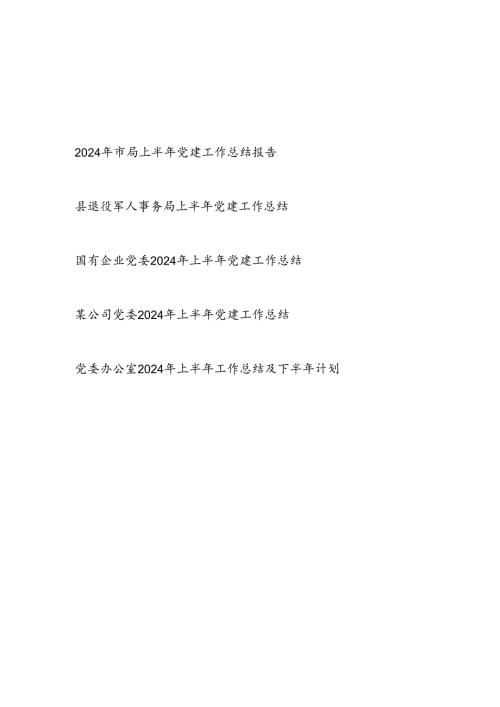党委2024年上半年党建工作总结报告5篇.docx