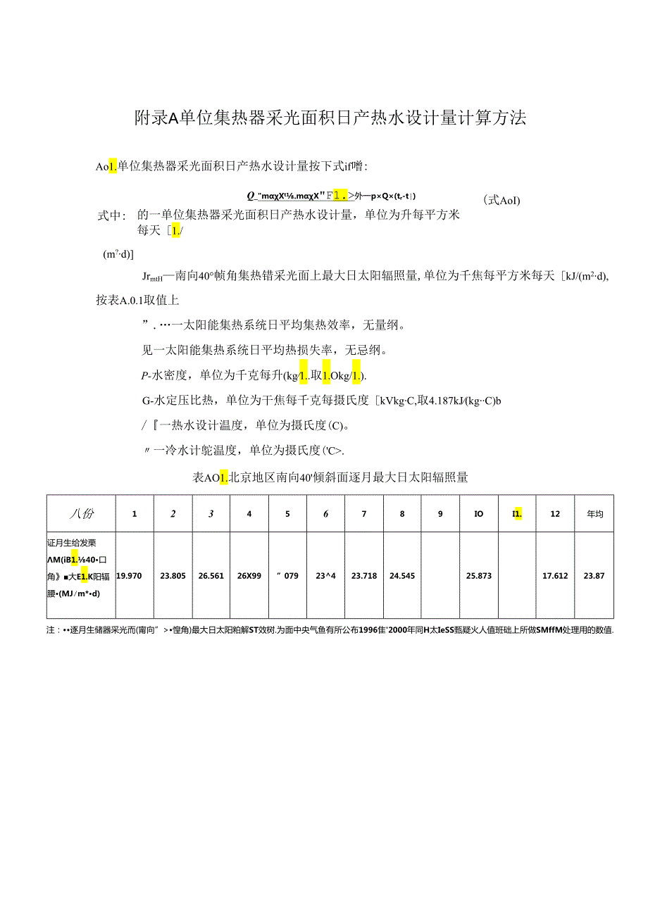 北京地区太阳能热水系统设计用气象等参数表、热性能快速检测方法.docx_第1页