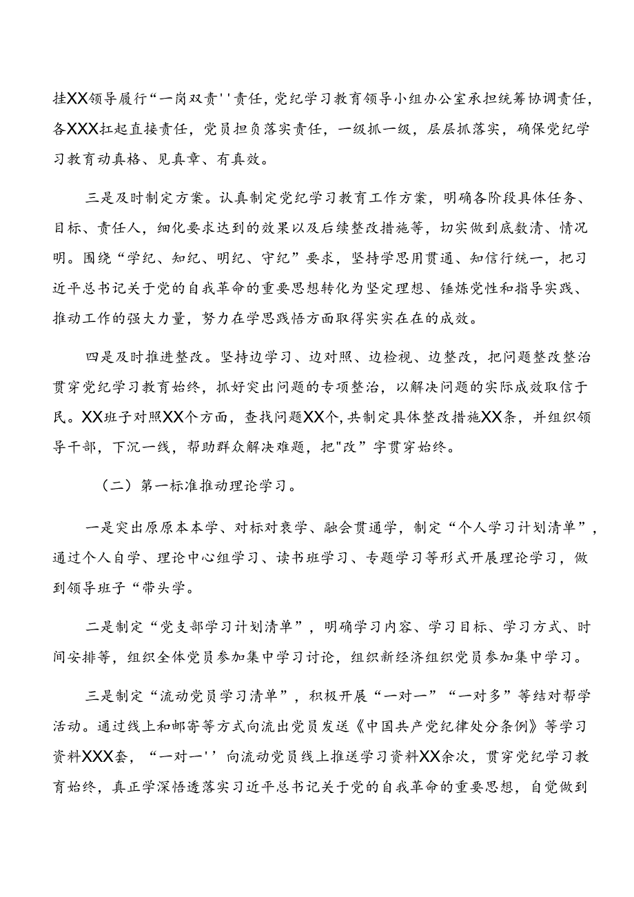 八篇在学习贯彻2024年党纪学习教育阶段工作情况汇报含经验做法.docx_第2页
