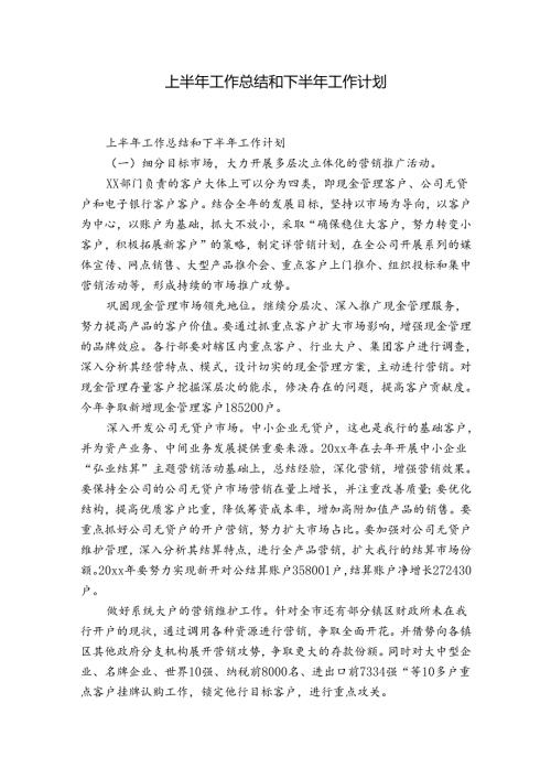 上半年工作总结和下半年工作计划.docx