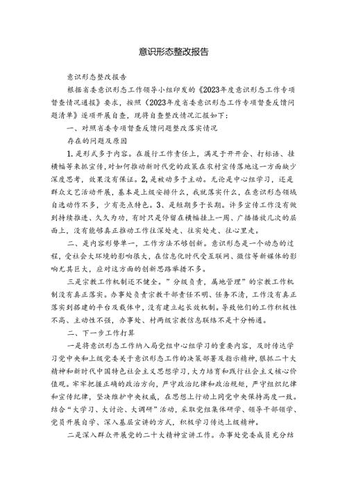 意识形态整改报告.docx