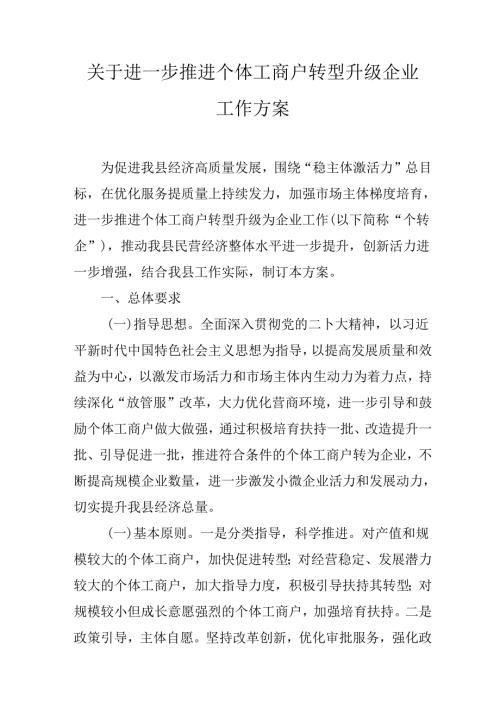 关于进一步推进个体工商户转型升级企业工作方案.docx