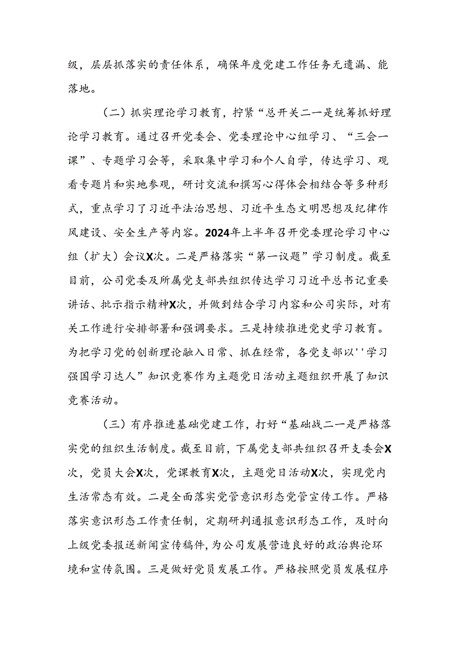 （10篇）2024年上半年党建工作总结报告.docx_第3页