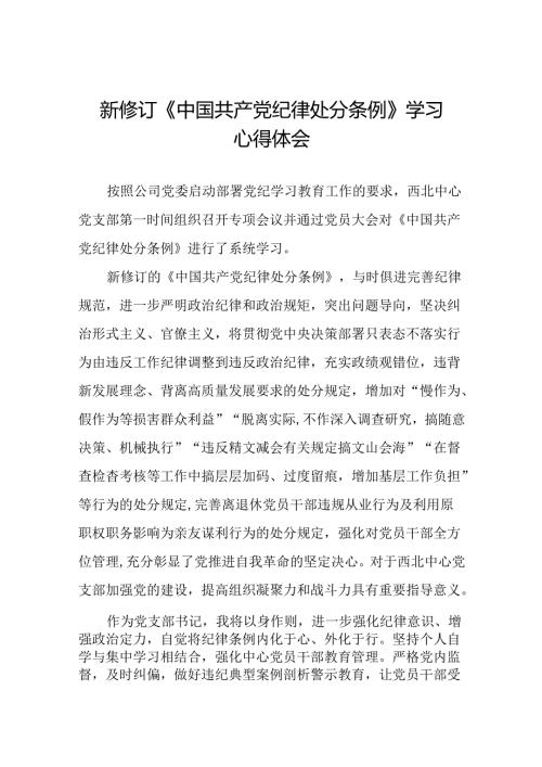 2024版新修订中国共产党纪律处分条例读书班研讨发言参考范文二十二篇.docx