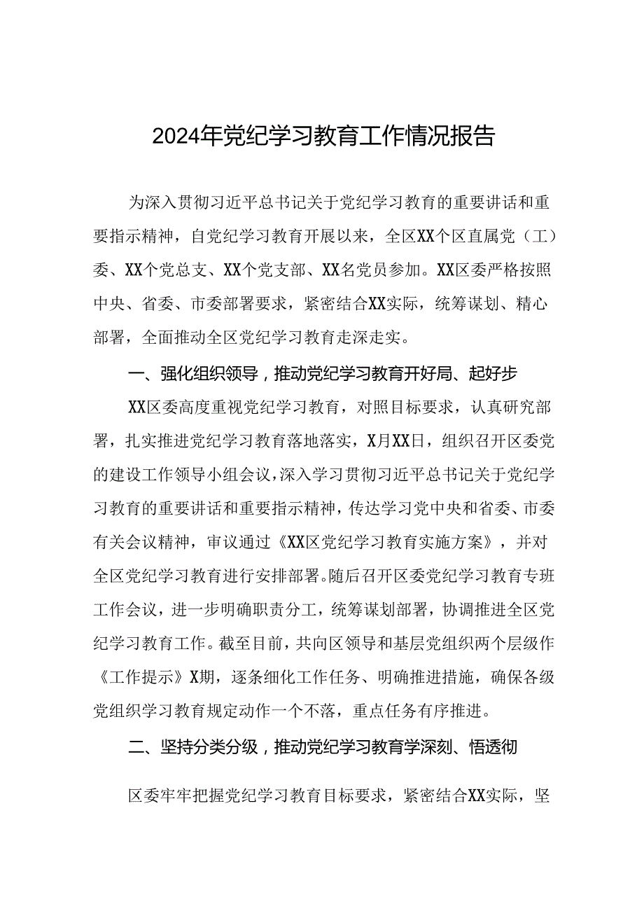 2024年党纪学习教育开展情况报告二十篇.docx_第1页