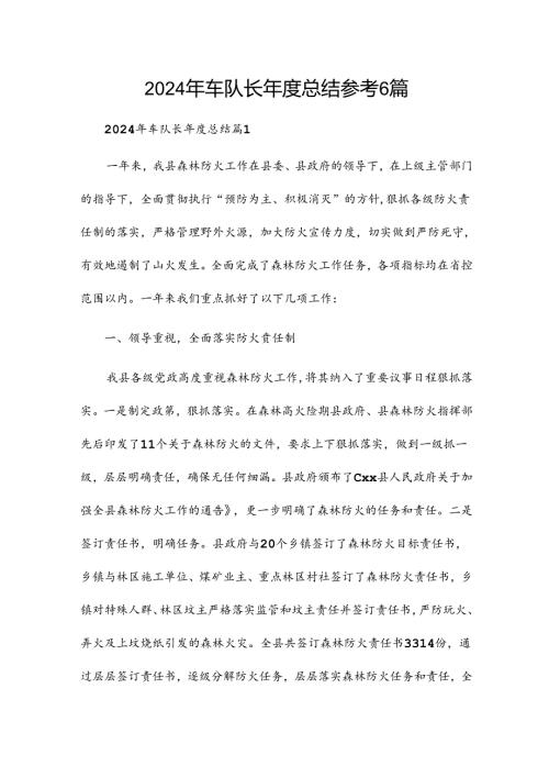 2024年车队长总结参考6篇.docx