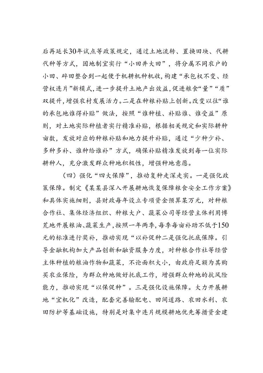 某某县撂荒地整治工作情况的汇报.docx_第3页