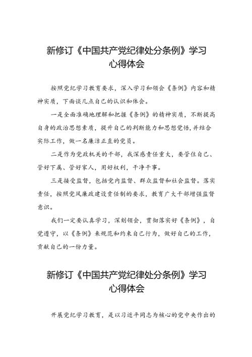 街道开展2024新版中国共产党纪律处分条例心得体会三篇.docx