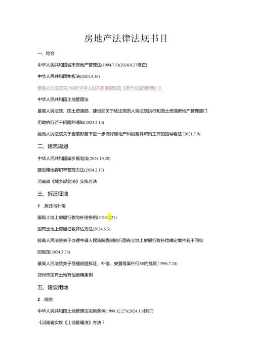 2024年最新房地产行业法律法规汇编.docx