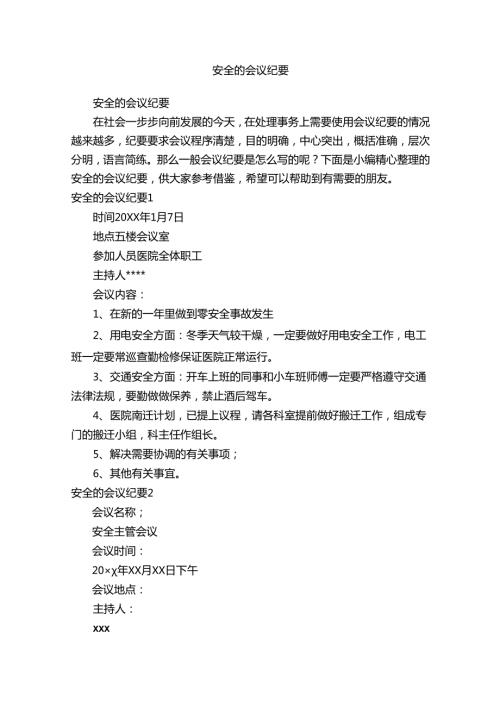 安全的会议纪要.docx