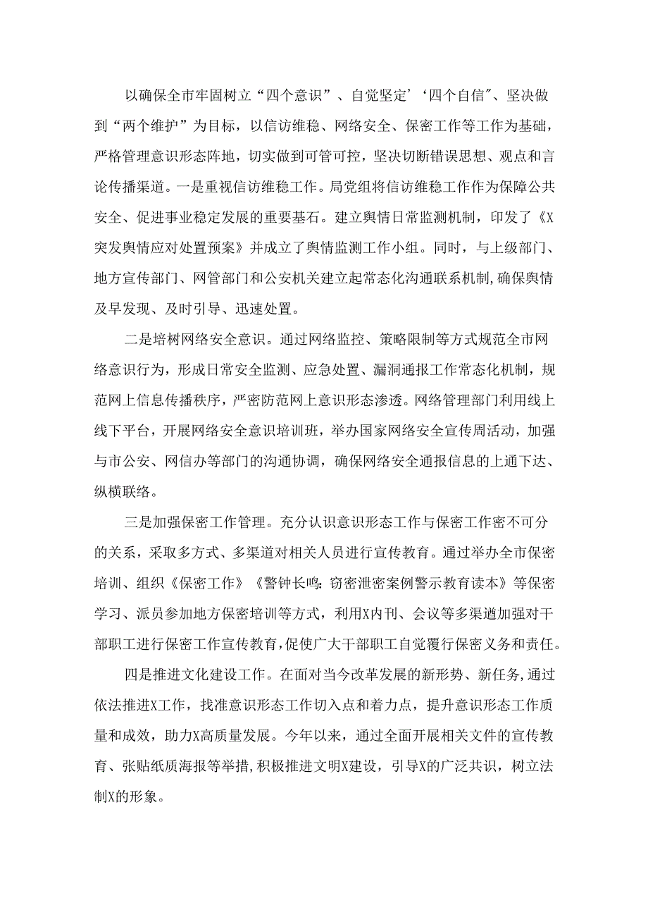 2024年局党组意识形态工作情况总结15篇供参考.docx_第3页