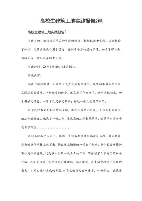 高校生建筑工地实践报告2篇.docx