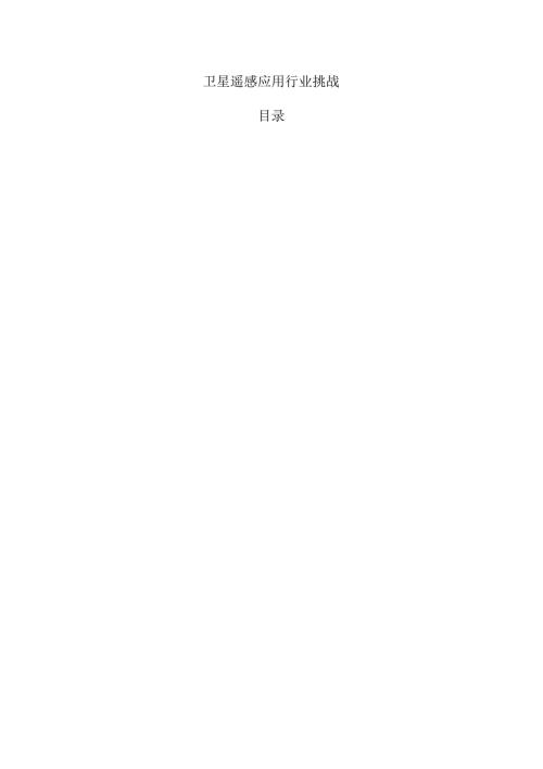 卫星遥感应用行业挑战.docx