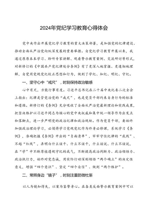 2024年党纪学习教育心得交流材料最新版十七篇.docx